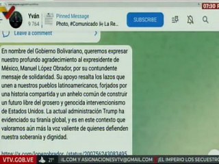 Canciller Yván Gil agradece al ex presidente Manuel López Obrador apoyo valiente a Venezuela