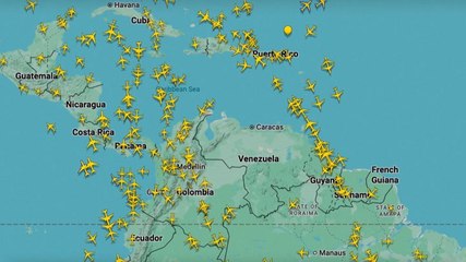 Flight radar shows planes avoiding Venezuela as the US carried out strikes on the nation's capital