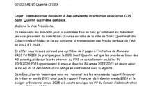 COURRIER à la VICE PRESIDENTE COS SAINT QUENTIN QUATRIIEME ENVOI