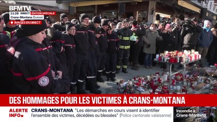 Crans-Montana: l'émotion, les pleurs et la communion des pompiers avec la foule, tous venus rendre hommage aux victimes de l'incendie