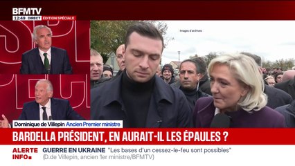 Dominique de Villepin "reste perplexe" devant la comparaison qu'a fait Nicolas Sarkozy de Jordan Bardella avec Jacques Chirac
