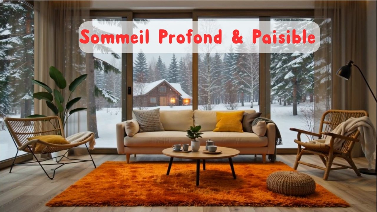 Musique apaisante pour le sommeil avec de la neige dans la chambre, piano relaxant contre l’insomnie, repos nocturne paisible