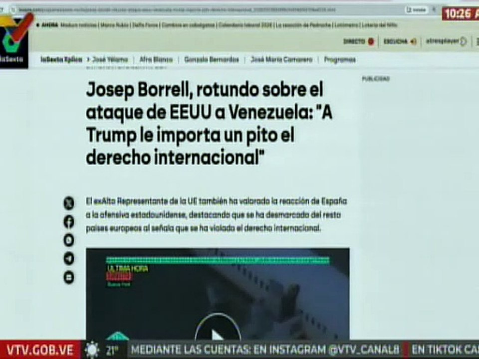 Josep Borrell: A Trump le importa "un pito" el derecho internacional