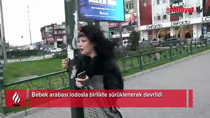Bursa'da kuvvetli lodos! Bebek arabasını devirdi