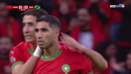 CAN 2025 : Hakimi fracasse la barre sur coup franc !