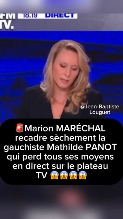 🚨Marion MARÉCHAL recadre sèchement la gauchiste Mathilde PANOT qui perd tous ses moyens en direct sur le plateau TV 😱😱😱