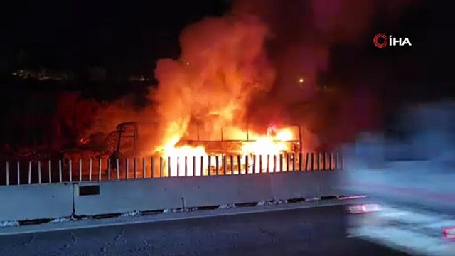 Yolcu otobüsünde kabus... 39 yolcusu bulunan otobüs alev topuna döndü!
