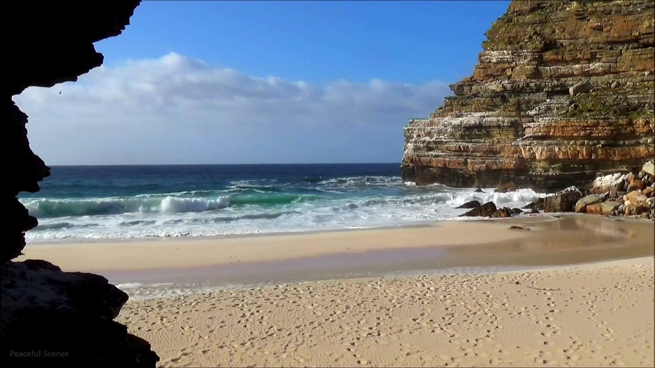 1 hour beautiful hidden beach video viewed from sea cave - relaxing nature video HD 1080P_Clip