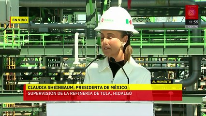 Sheinbaum encabeza revisión de la refinería Miguel Hidalgo en Tula