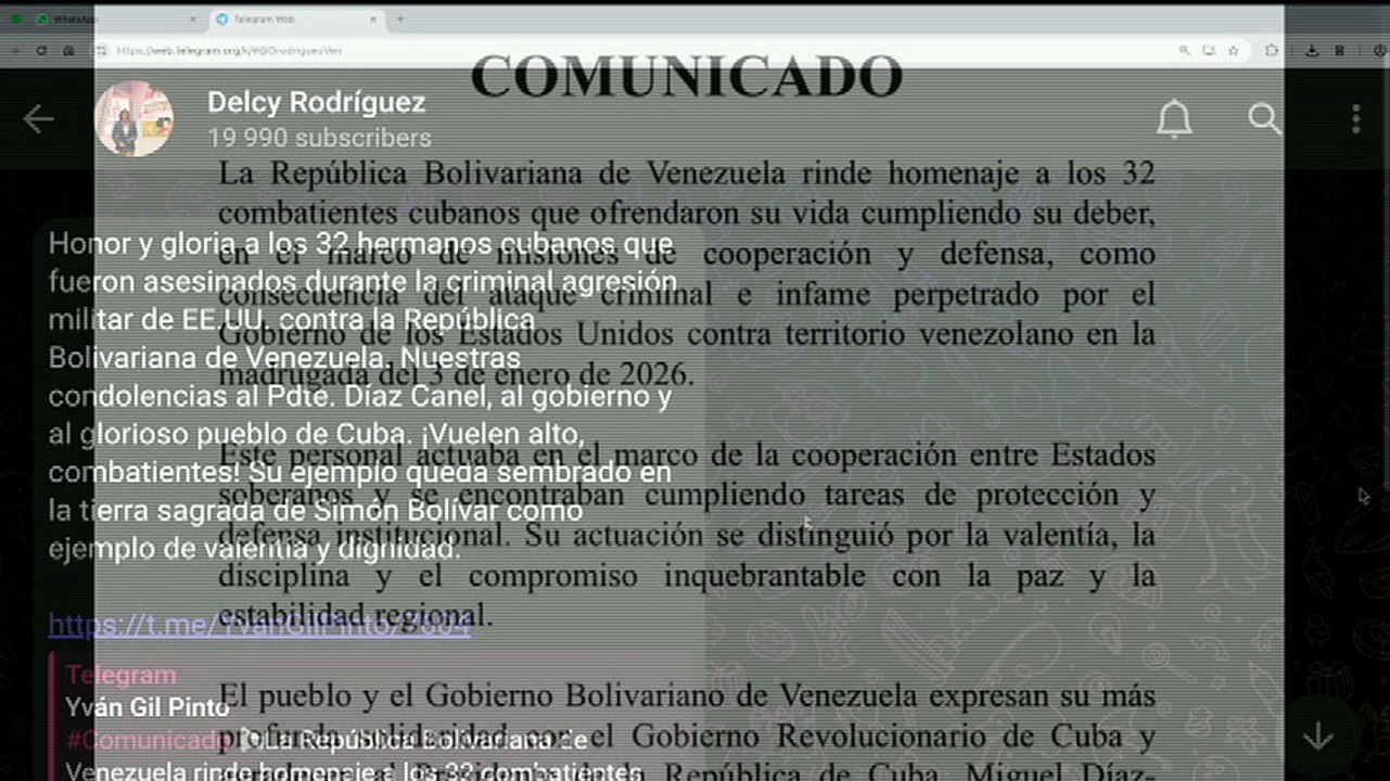 Venezuela rinde homenaje a 32 combatientes cubanos asesinados durante la agresión militar de EE. UU.