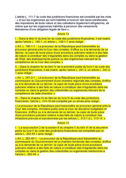 jugement transmissible au Commissaire cour des comptes