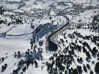 Yeşilgöz Gölü'nde kış manzarası: İşte böyle görüntülendi!