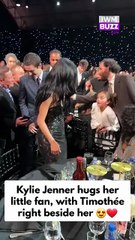 Kylie Jenner hugs her fan, with Timothée Chalamet right beside her as they attend 31st annual Critics Choice Awards held in Santa Monica, California
