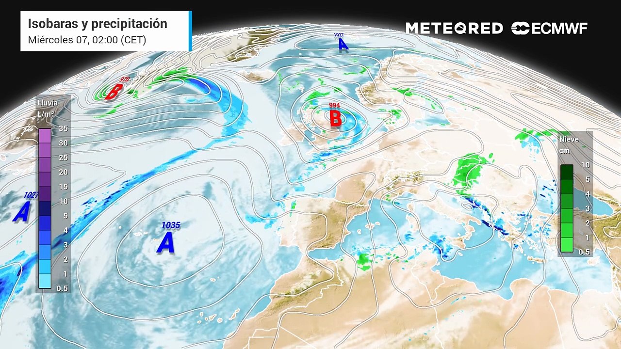La borrasca Goretti y el temporal asociado