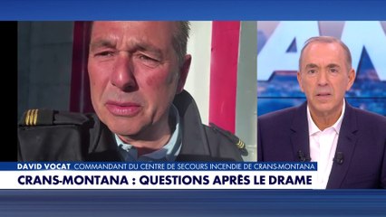 David Vocat, du Centre de secours incendie de Crans-Montana, réagit à l'incendie à Crans-Montana