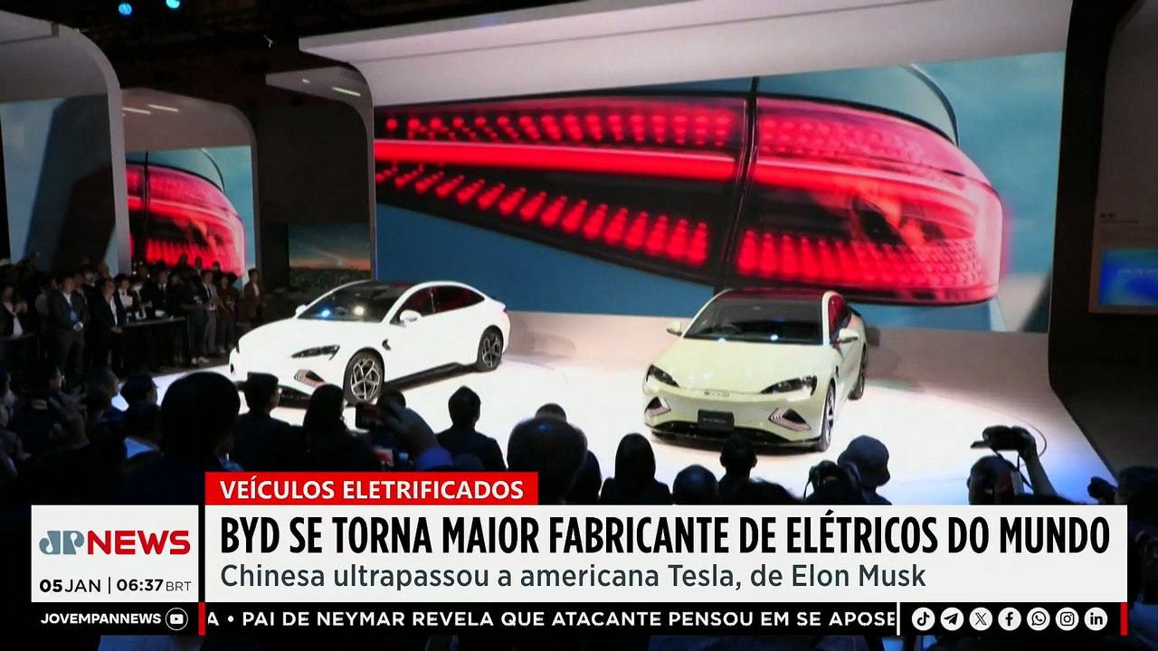 BYD supera Tesla e vira maior fabricante de carros elétricos do mundo