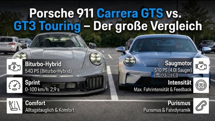Porsche 911 Carrera GTS & GT3 Touring – 540 PS vs. 510 PS im Check