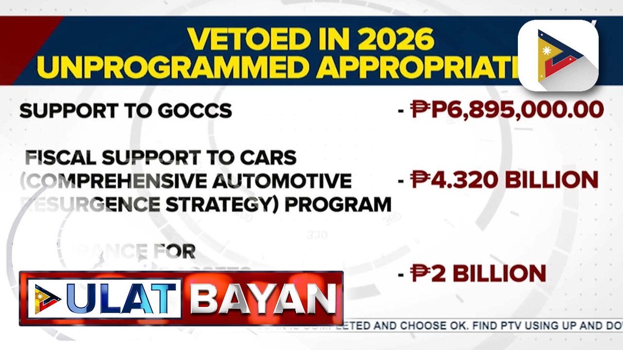 Malacañang, inisa-isa ang mahigit P92B halaga ng items na vineto ni PBBM sa 2026 national budget | ulat ni Cleizl Pardilla