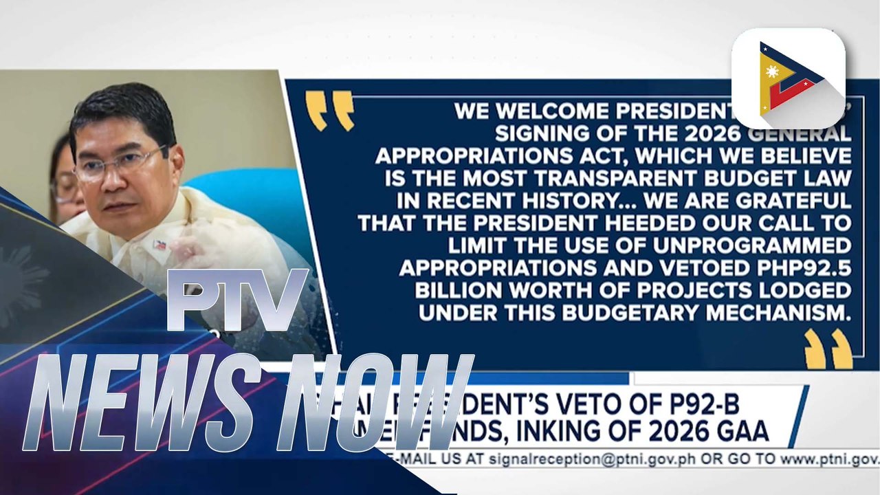 Senators hail President's veto of P92-B in unprogrammed funds, inking of 2026 GAA