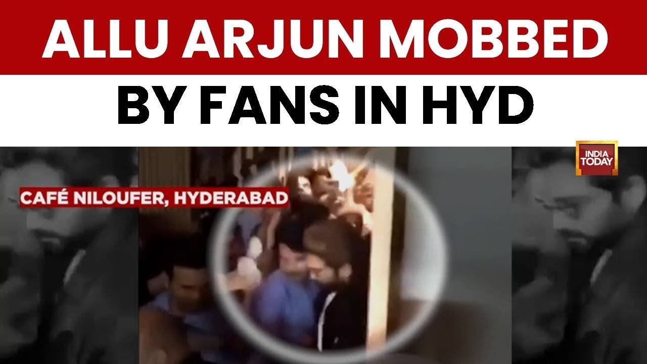 Allu Arjun, Wife Sneha Reddy Mobbed By Fans At Hyderabad’s Cafe Niloufer; Video Goes Viral