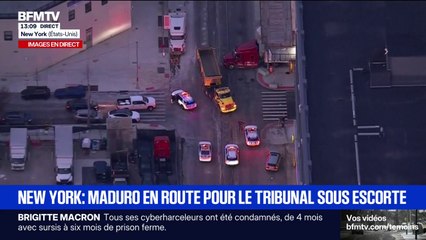 Capture de Nicolas Maduro: le président vénézuélien et sa femme en route pour le tribunal sous escorte policière