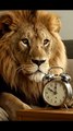 Lion vs Alarm Clock Morning