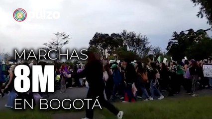 Centenares de mujeres marchan por la calle 26 de Bogotá | 8M día internacional de la mujer