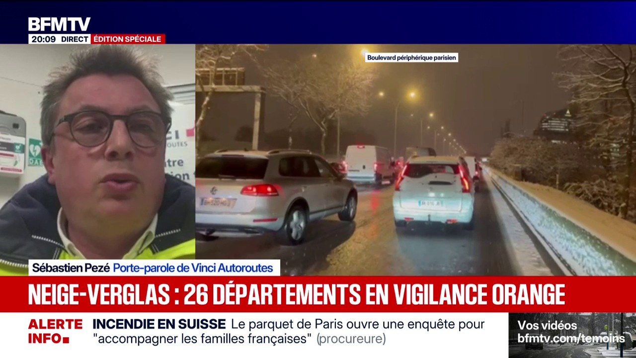 Neige-verglas: "Les sols sont préparés depuis hier", explique Sébastien Pezé, porte-parole de Vinci Autoroutes