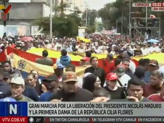 Caraqueños se movilizan desde la Av. México por la liberación del Presidente Maduro y Cilia Flores