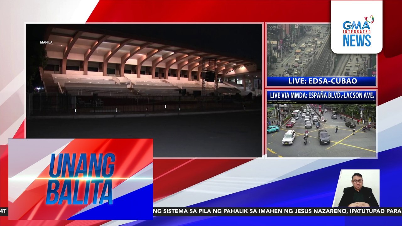 Mga steel barrier at tolda sa Quirino Grandstand, nakahanda na para sa Pista ng Jesus Nazareno | Unang Balita