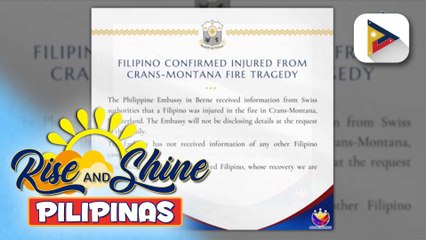 Embahada ng Pilipinas sa Berne, kinumpirmang may nasugatang Pinoy sa sunog sa Crans-Montana, Switzerland