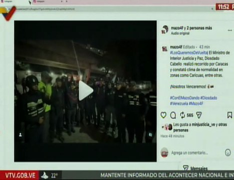 Vpdte. Sec. Diosdado Cabello recorrió Caracas y constató normalidad en Caricuao, entre otras zonas
