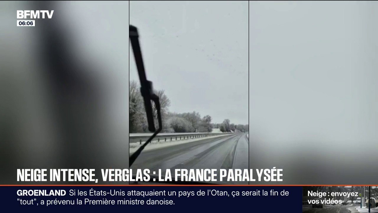 Pagaille sur les routes après les chutes de neige en région parisienne et dans l'ouest de la France