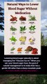 natural ways to lower blood sugar without medication