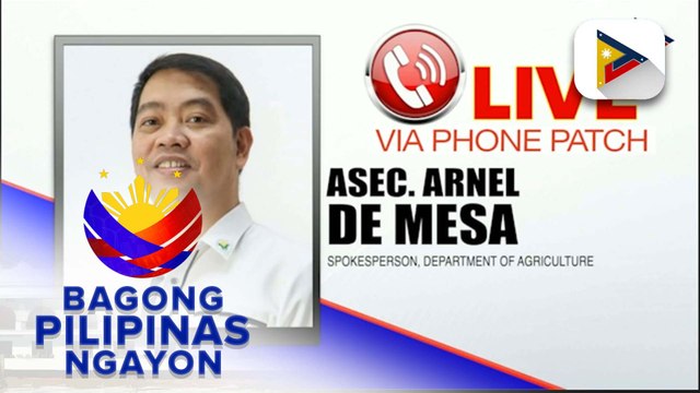Panayam kay Department of Agriculture Spokesperson, Asec. Arnel de Mesa ukol sa priority program ng Department of Agriculture sa taong 2026