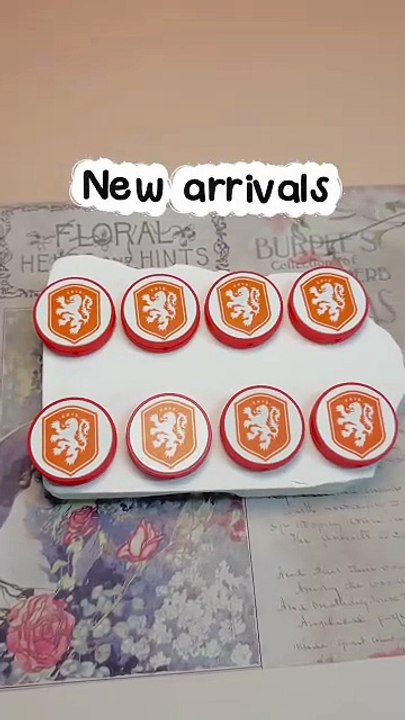 Silicone Focal Beads Netherlands Football Soccer Team, Flat Round Shape