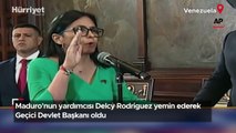 Maduro'nun yardımcısı Delcy Rodriguez yemin ederek Geçici Devlet Başkanı oldu