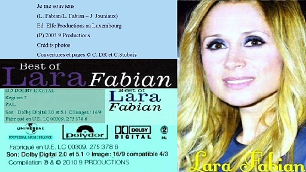 LARA FABIAN — Je me souviens — (L. Fabian /L. Fabian – J. Jouniaux) – (2005) | CD-2 : Best of LARA FABIAN – (de Lara Fabian)