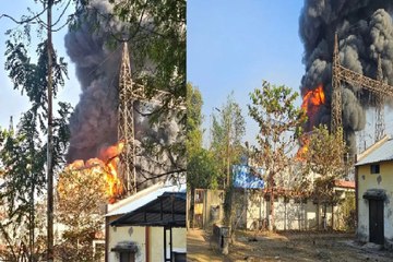 बिलासपुर के सब स्टेशन में लगी भीषण आग