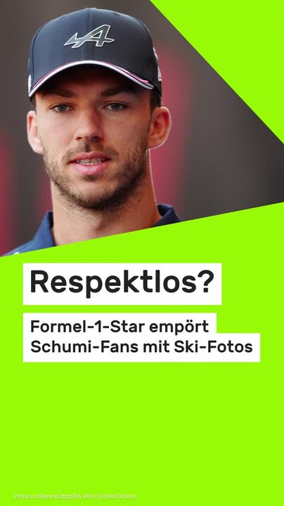 No Glomex Pierre Gasly: Respektlos? Formel-1-Star empört Schumi-Fans mit Ski-Fotos