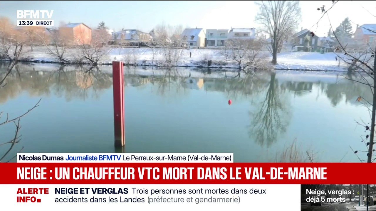 Neige: un chauffeur VTC est mort dans le Val-de-Marne après avoir chuté dans la Marne