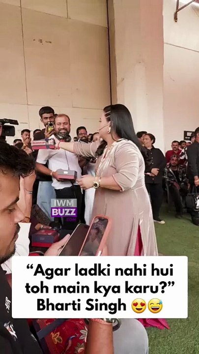 Bharti Singh distributes sweets to Paparazzi on the sets of Laughter Chefs 3