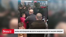 Bursa Büyükşehir Belediye Başkanı Bozbey'e saldırı girişimi; o anlar kamerada