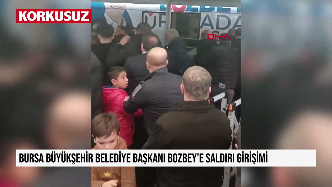 Bursa Büyükşehir Belediye Başkanı Bozbey'e saldırı girişimi; o anlar kamerada