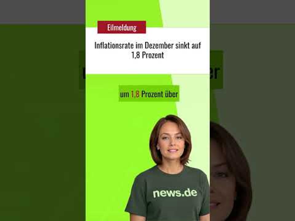 Inflationsrate im Dezember sinkt auf 1,8 Prozent