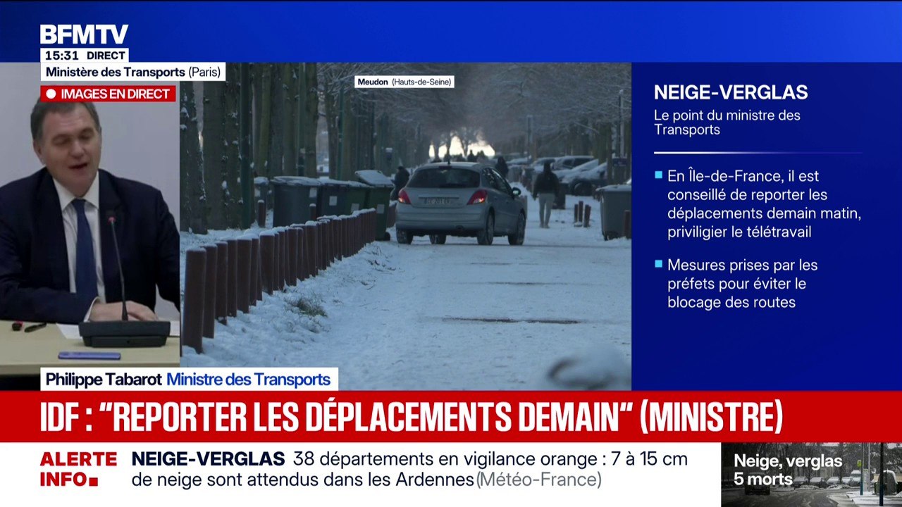 Neige-verglas: une partie des vols annulés mercredi matin dans les aéroports parisiens, annonce le ministre des Transports