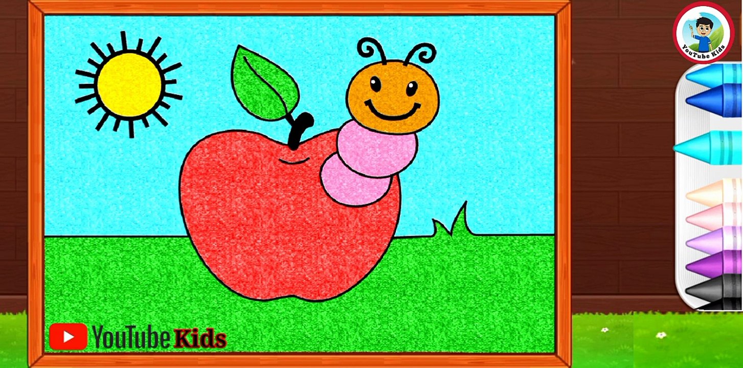 Drawing for Kids 2.0_ Color Video _ Apple And Hut _ Color Name _ Picture Coloring By YouTube Kids