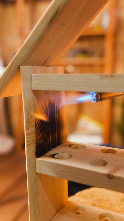 Handmade wood holder for eggs