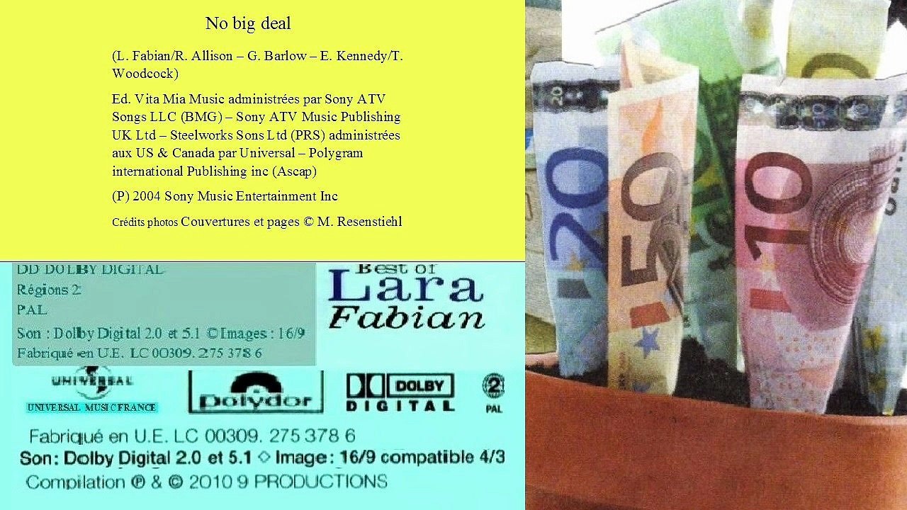 LARA FABIAN — No big deal — (L. Fabian – R. Allison – G. Barlow – E. Kennedy/T. Woodcok) – (2004) | CD-2 : Best of LARA FABIAN – (de Lara Fabian)