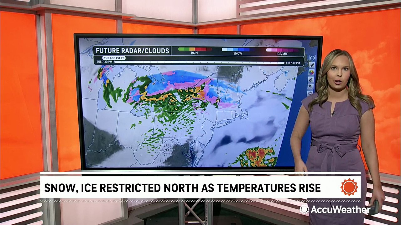 Snow and ice restricted mainly to New England as temperatures rise in the Northeast